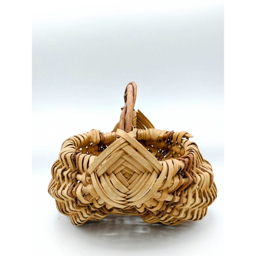 Mid Century Boho Wicker Basket Small Woven - Picture 2 of 7